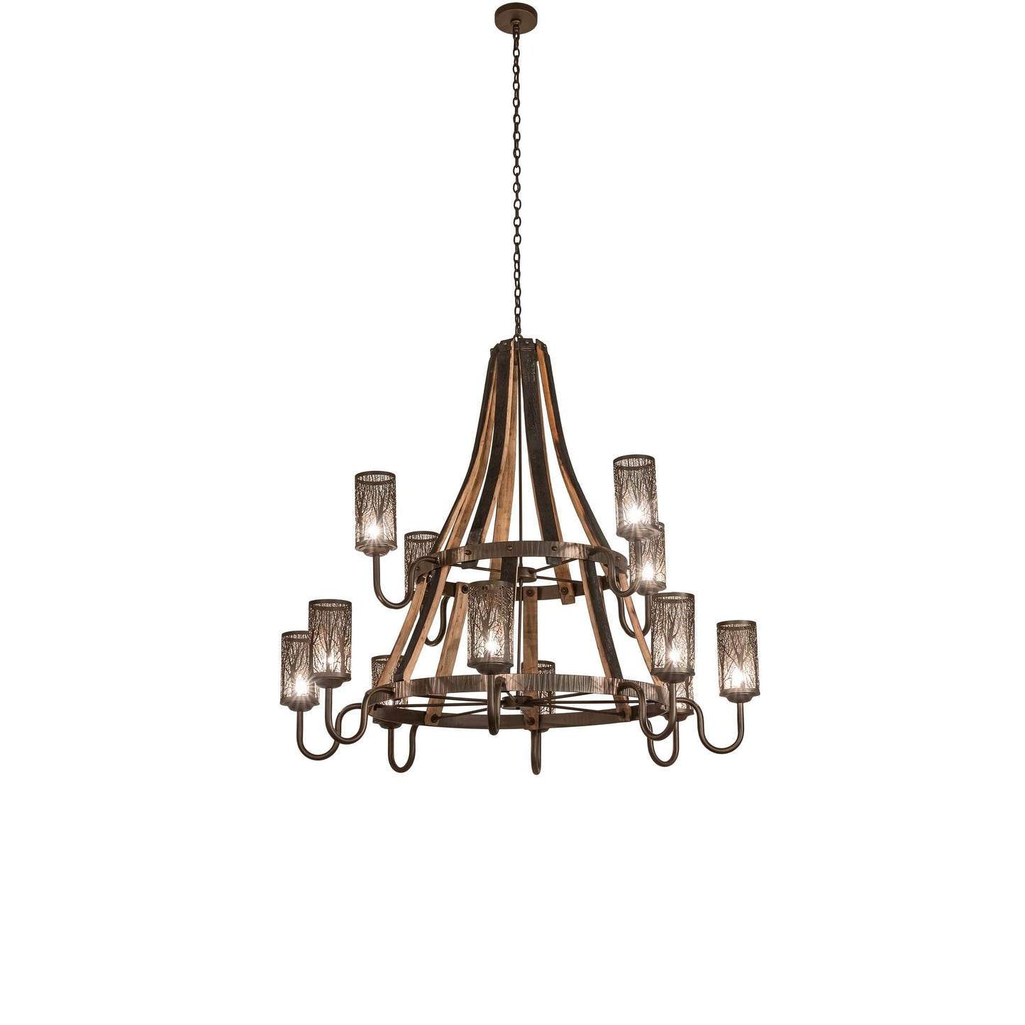 Meyda Lighting Barrel Stave 60 Inch 12 Light Chandelier Cp779817