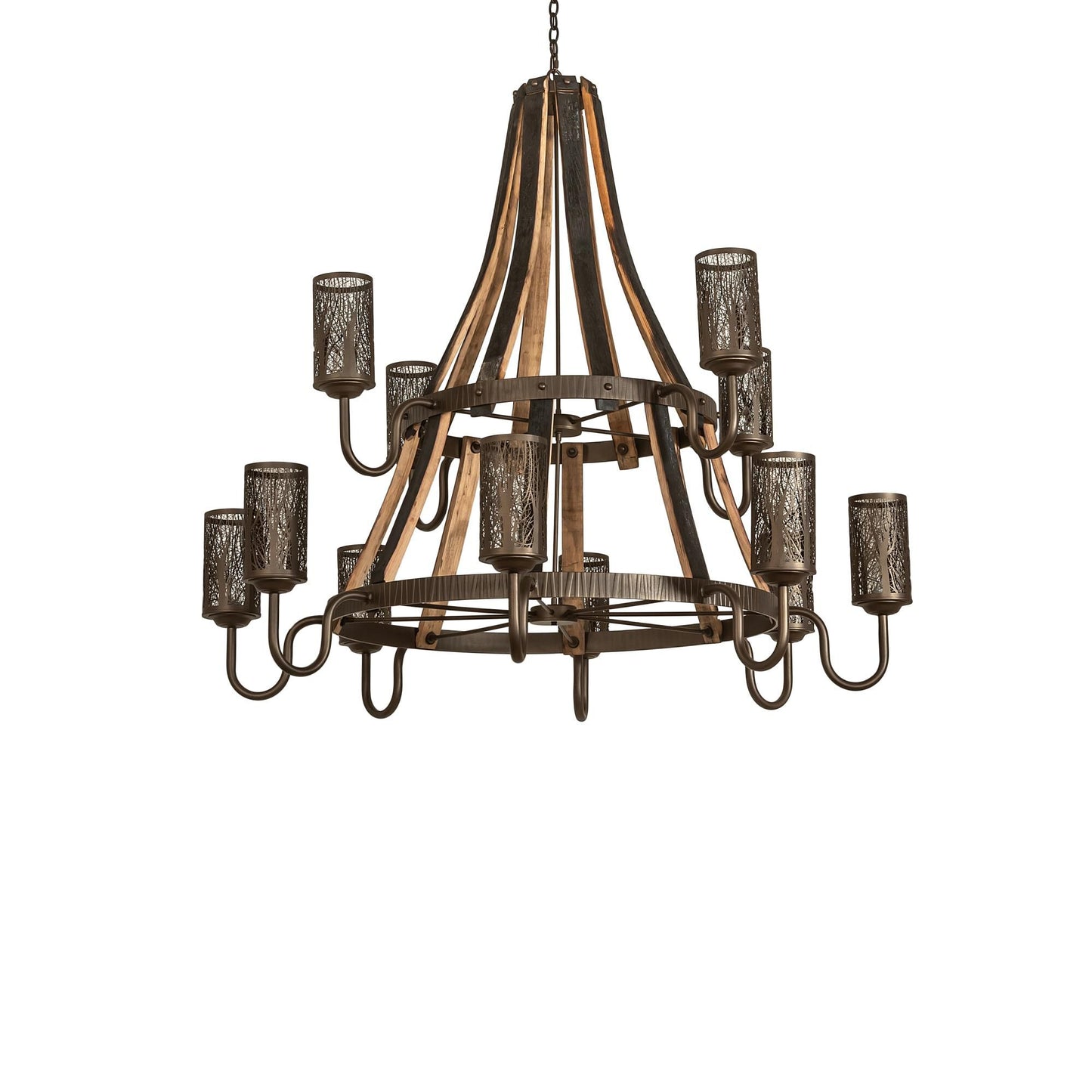 Meyda Lighting Barrel Stave 60 Inch 12 Light Chandelier Cp779817