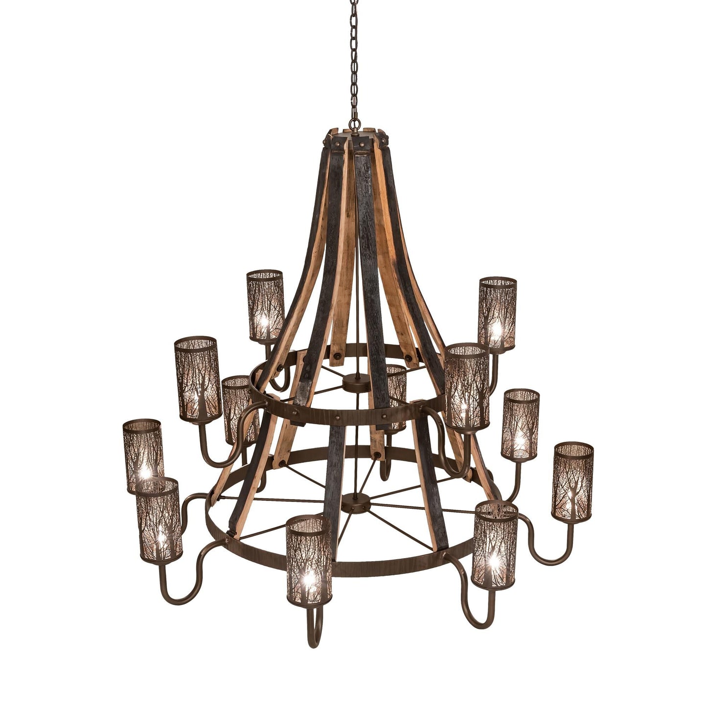 Meyda Lighting Barrel Stave 60 Inch 12 Light Chandelier Cp779817