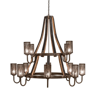 Meyda Lighting Barrel Stave 60 Inch 12 Light Chandelier Cp779817