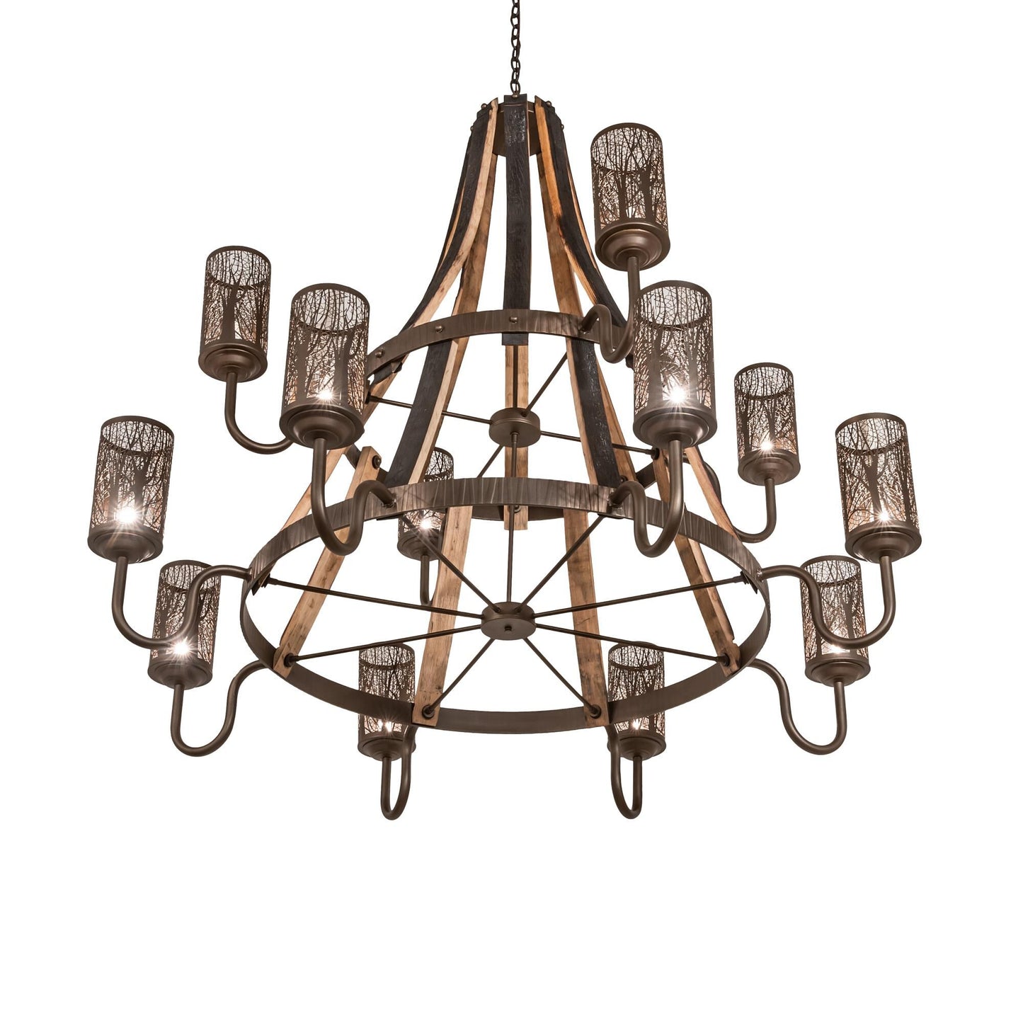 Meyda Lighting Barrel Stave 60 Inch 12 Light Chandelier Cp779817