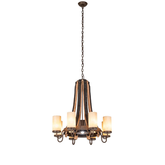 Meyda Lighting Barrel Stave 30 Inch 8 Light Chandelier Cp779782