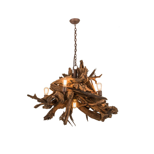 Meyda Lighting Driftwood 40 Inch 4 Light Chandelier Cp744256