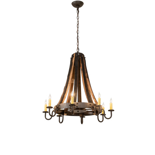 Meyda Lighting Barrel Stave 27 Inch 8 Light Chandelier Cp779777