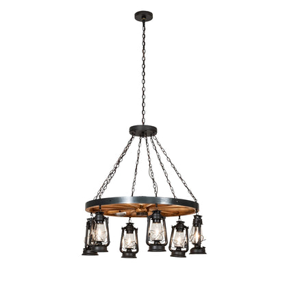 Meyda Lighting Miners Lantern 40 Inch 6 Light Chandelier Cp779804