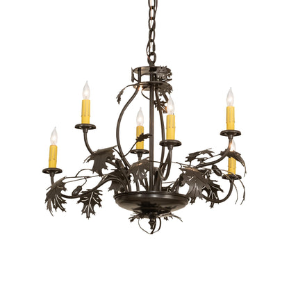 Meyda Lighting Oak Leaf And Acorn 28 Inch 6 Light Chandelier Cp779766