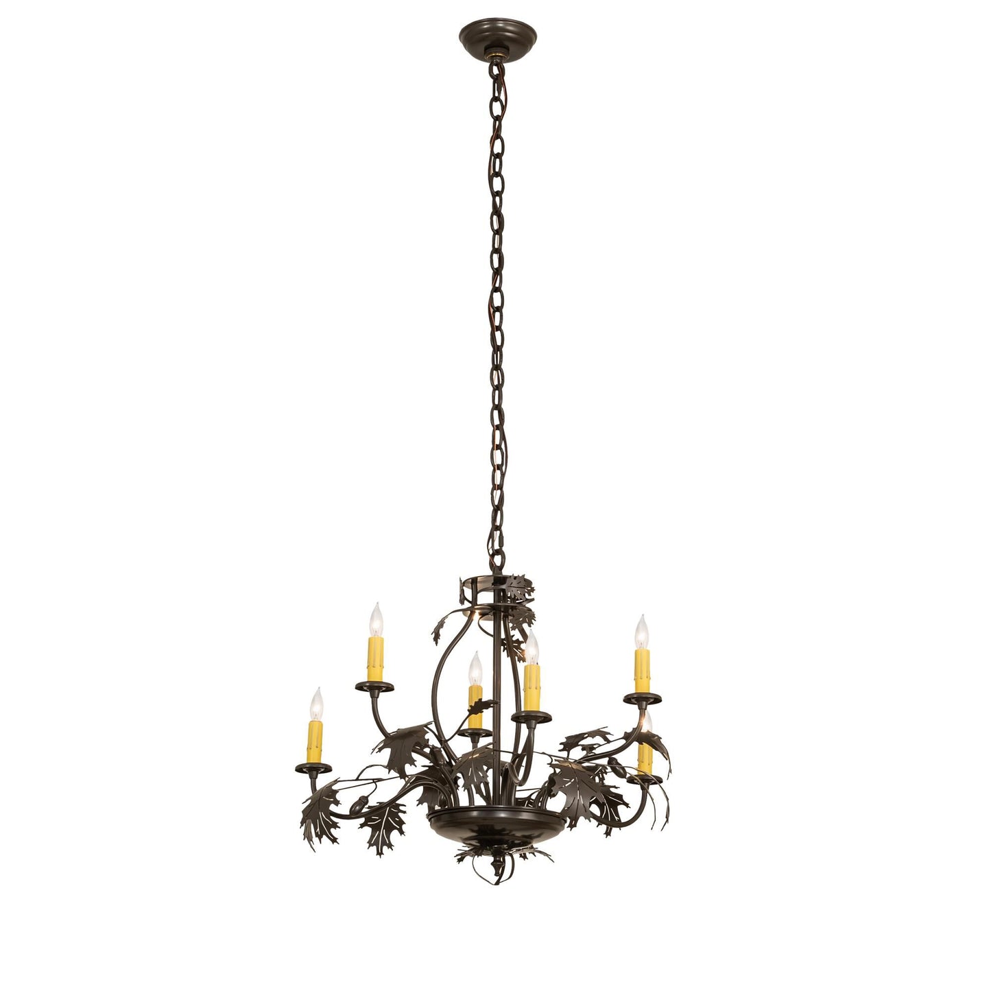 Meyda Lighting Oak Leaf And Acorn 28 Inch 6 Light Chandelier Cp779766