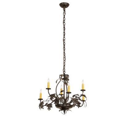 Meyda Lighting Oak Leaf And Acorn 28 Inch 6 Light Chandelier Cp779766