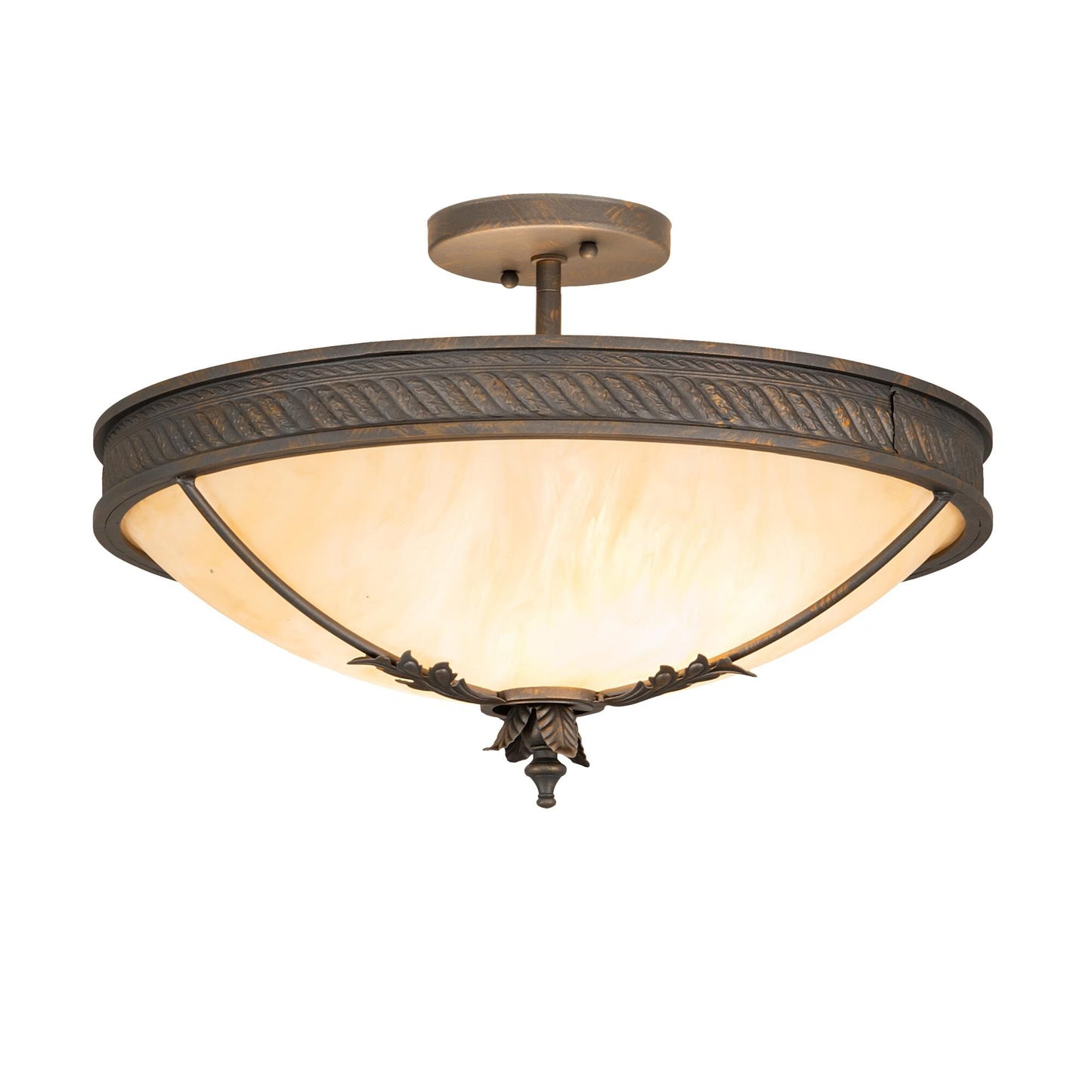 Meyda Lighting Hoja 18 Inch 2 Light Semi Flush Mount Cp780135