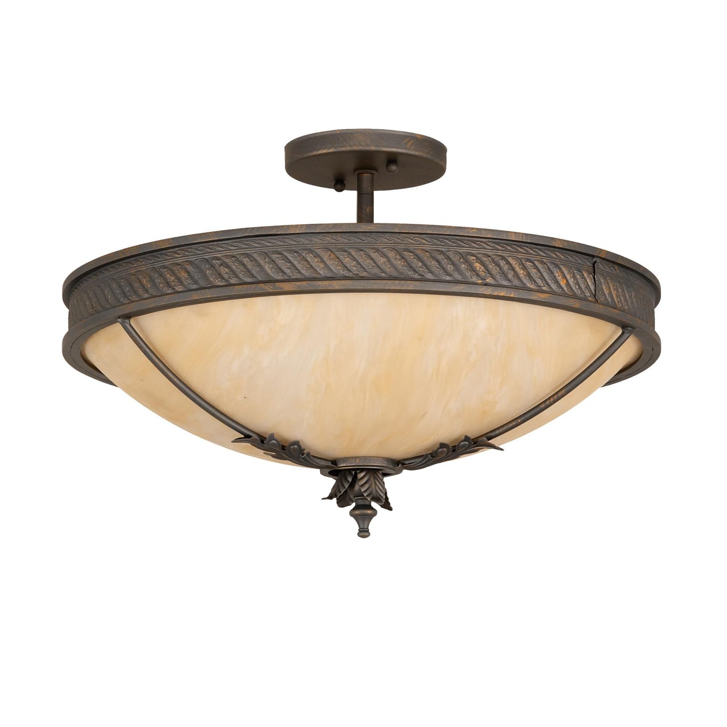 Meyda Lighting Hoja 18 Inch 2 Light Semi Flush Mount Cp780135