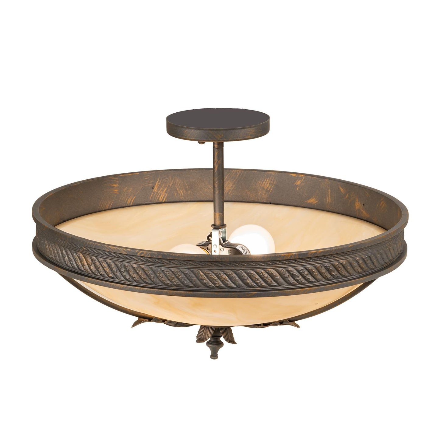 Meyda Lighting Hoja 18 Inch 2 Light Semi Flush Mount Cp780135