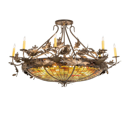 Meyda Lighting Acorn And Oak Leaf 48 Inch 8 Light Semi Flush Mount Cp780160