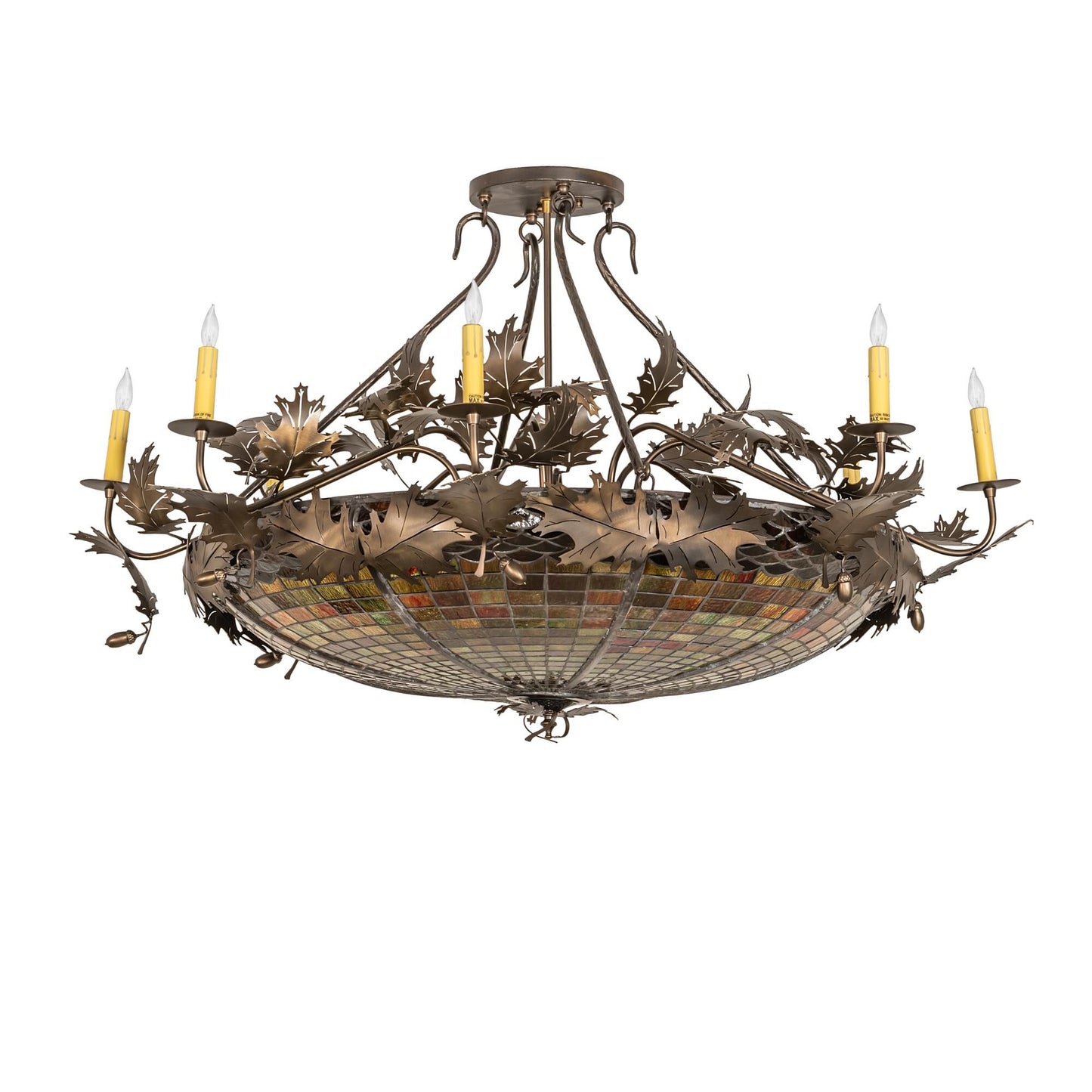 Meyda Lighting Acorn And Oak Leaf 48 Inch 8 Light Semi Flush Mount Cp780160