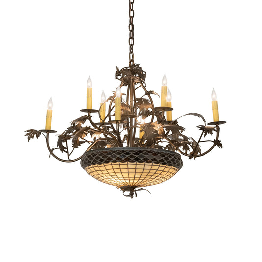 Meyda Lighting Greenbriar Oak 36 Inch 11 Light Chandelier Cp779771