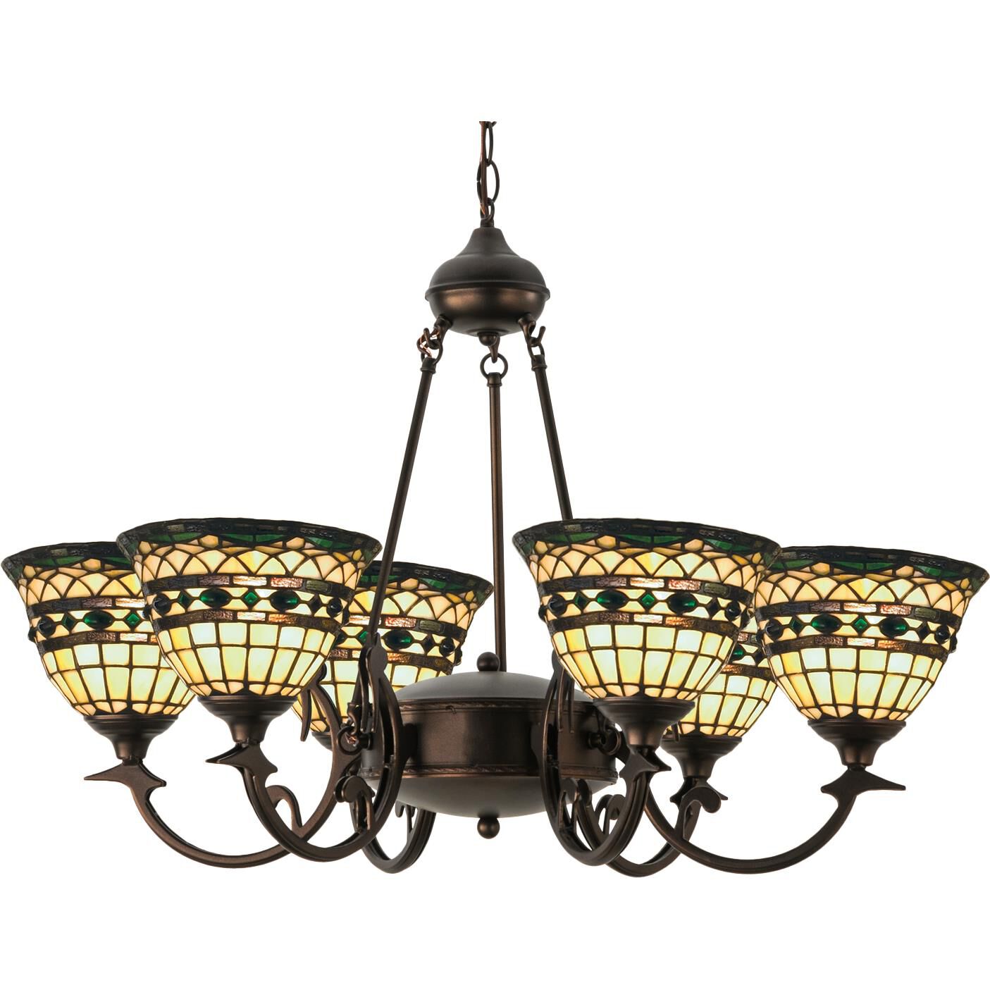 Meyda Lighting Tiffany Roman 32 Inch 6 Light Chandelier Cp42178