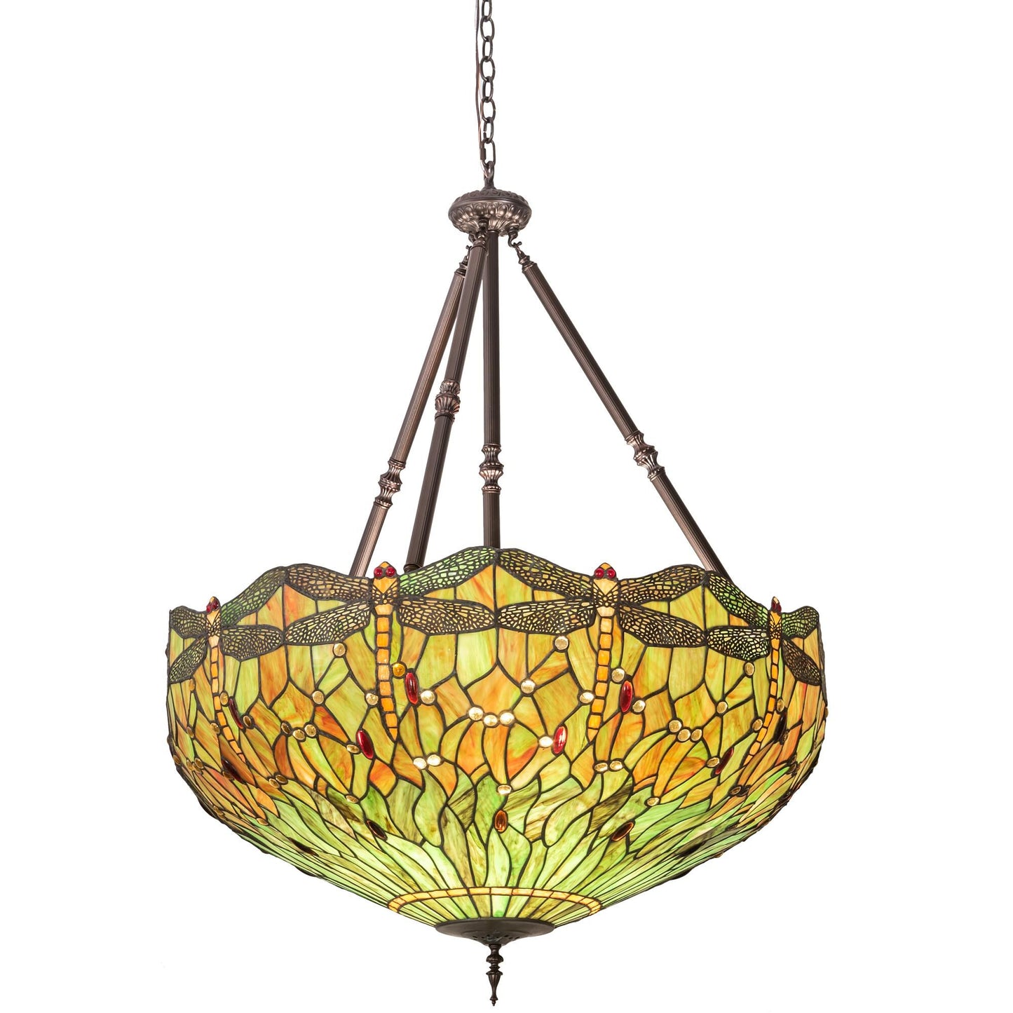 Meyda Lighting Tiffany Hanginghead Dragonfly 38 Inch Large Pendant Cp47711