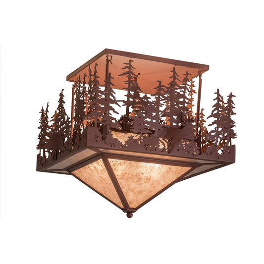 Meyda Lighting Wildlife At Pine Lake 37 Inch 4 Light Flush Mount Cp71294