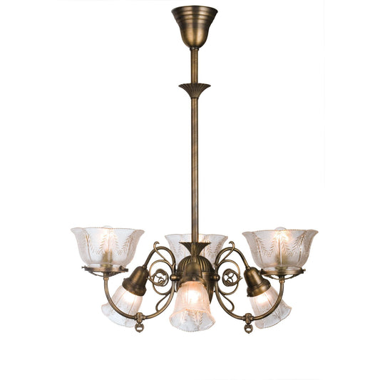 Meyda Lighting Bleeker Wheat Gas 26 Inch 6 Light Chandelier Cp75676