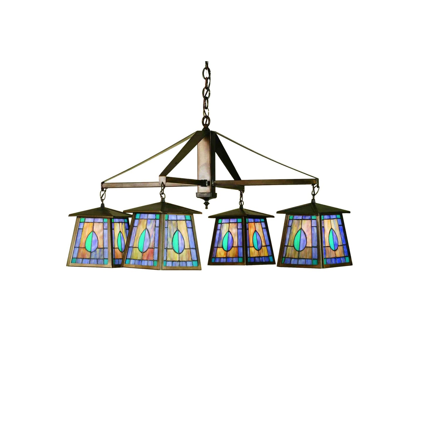 Meyda Lighting Mackintosh Leaf 38 Inch 4 Light Chandelier Cp77162