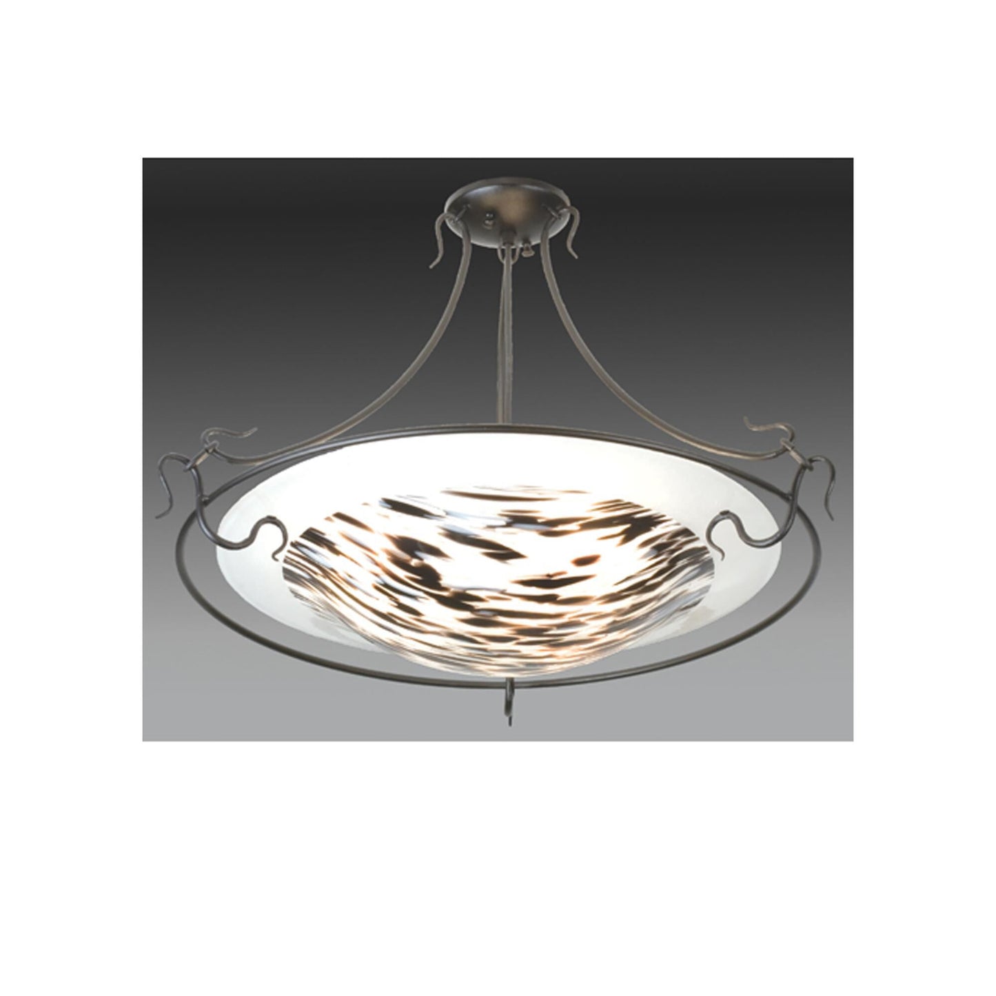 Meyda Lighting La Perla Nera 28 Inch 3 Light Semi Flush Mount Cp77163