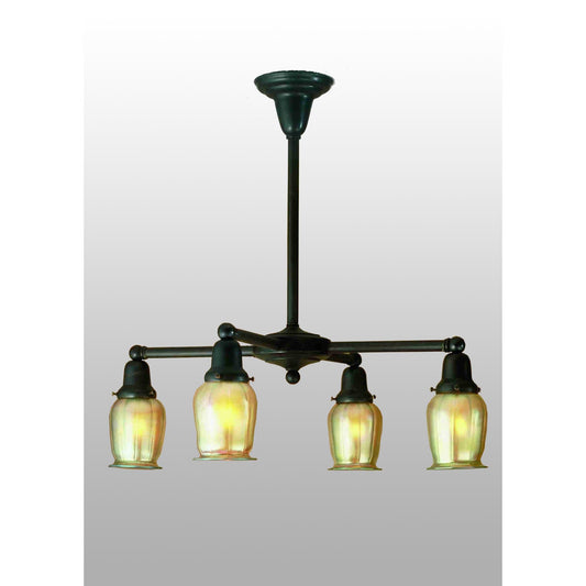 Meyda Lighting Oyster Bay Favrile 27 Inch 4 Light Chandelier Cp81821