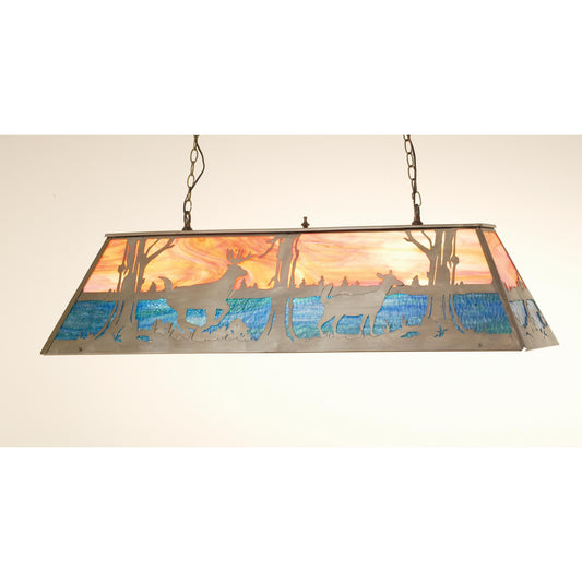 Meyda Lighting Deer At Lake 48 Inch 6 Light Linear Suspension Light Cp81919