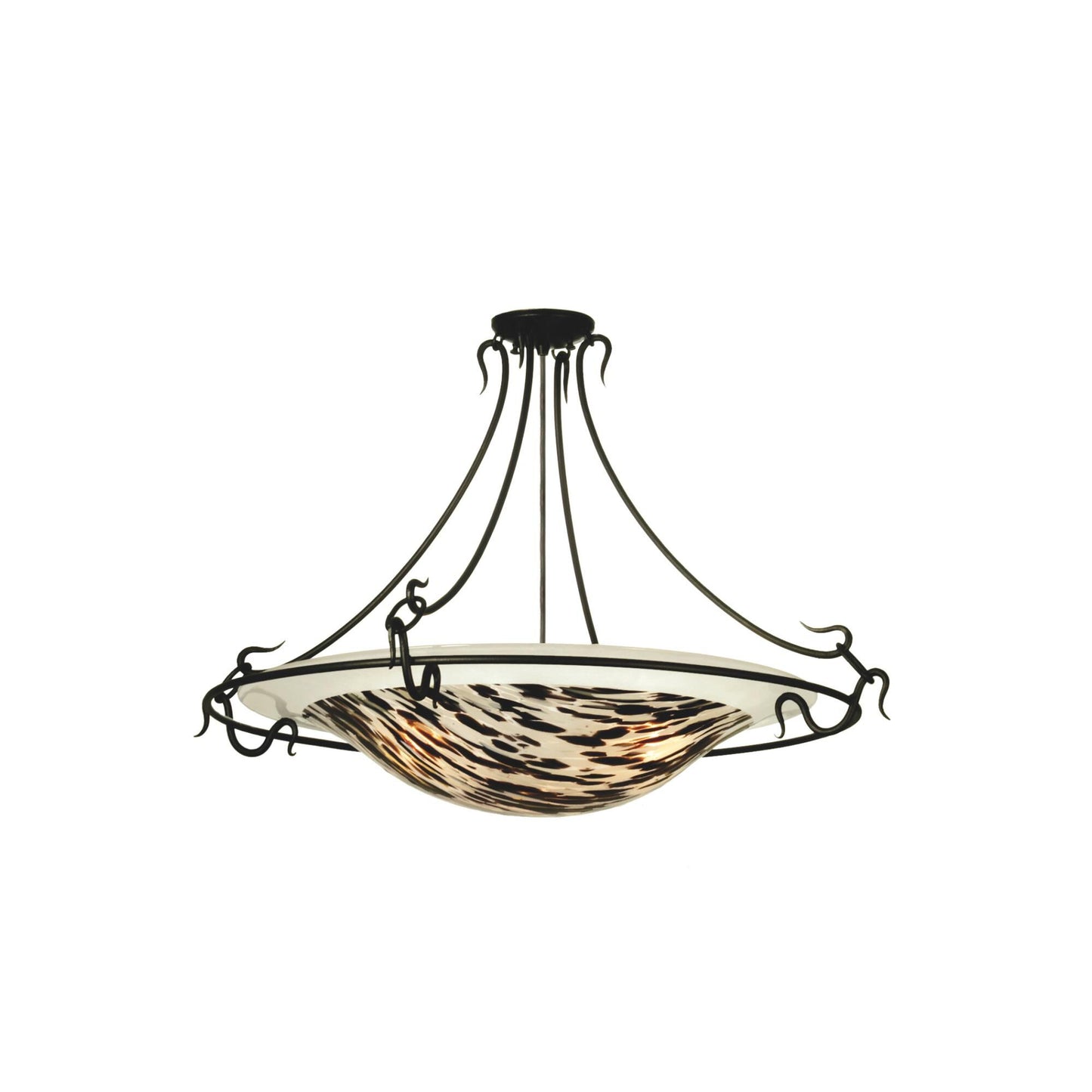 Meyda Lighting La Perla Nera 35 Inch 3 Light Semi Flush Mount Cp91487