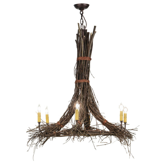 Meyda Lighting Twigs 36 Inch 6 Light Chandelier Cp93071