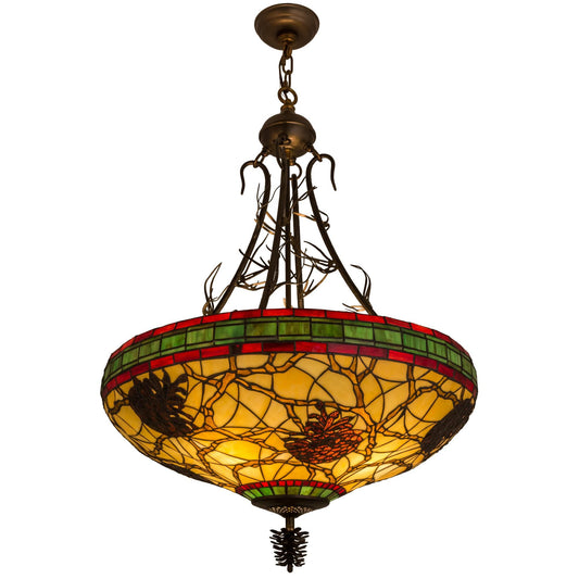 Meyda Lighting Burgundy Pinecone 24 Inch Large Pendant Cp93298