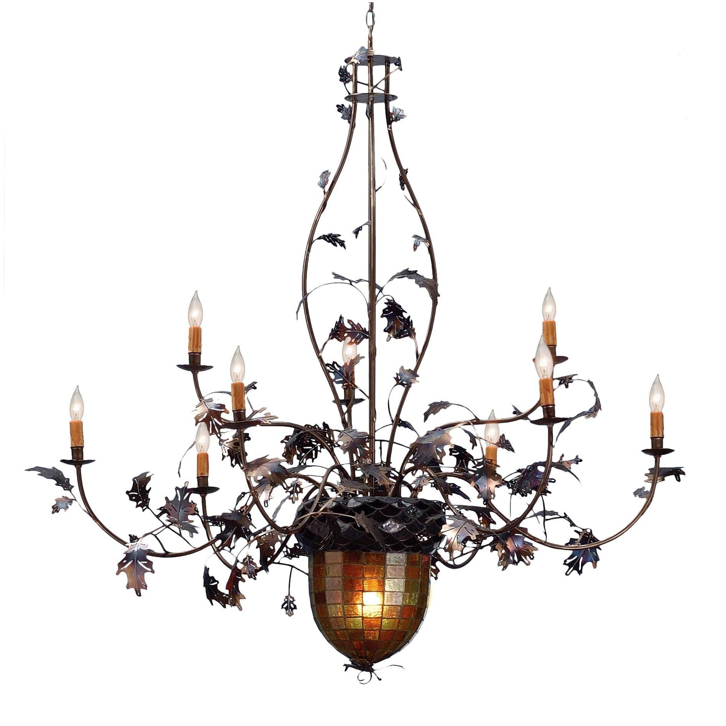 Meyda Lighting Greenbriar Oak 63 Inch 9 Light Chandelier Cp94166