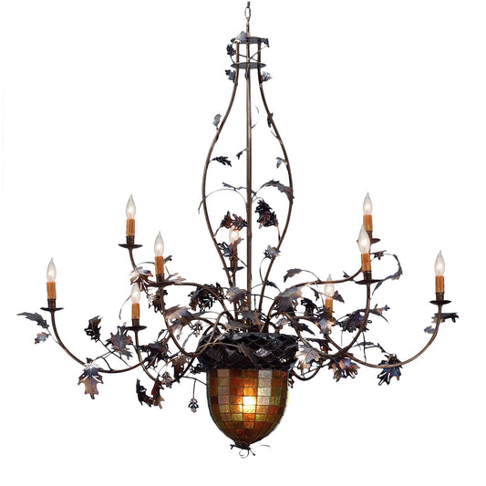 Meyda Lighting Greenbriar Oak 63 Inch 9 Light Chandelier Cp94166