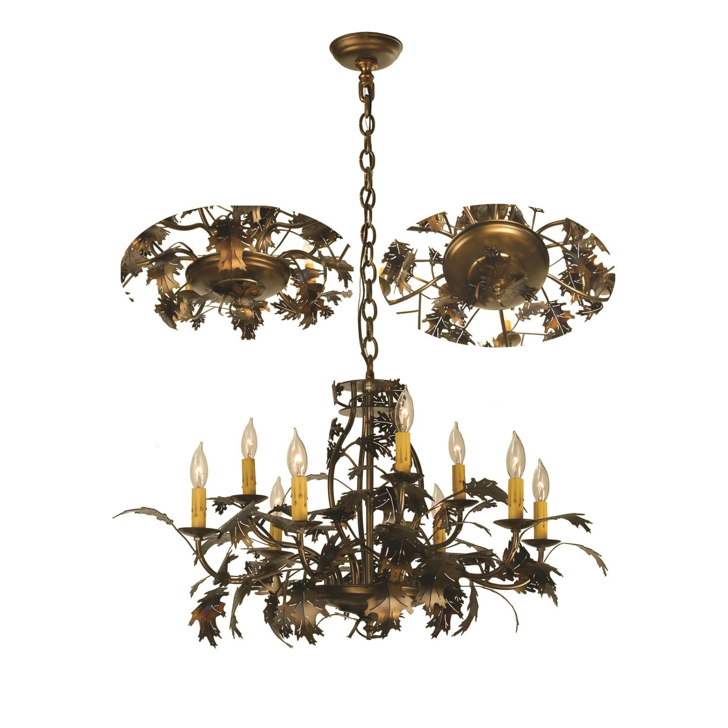 Meyda Lighting Oak Leaf 31 Inch 9 Light Chandelier Cp97109