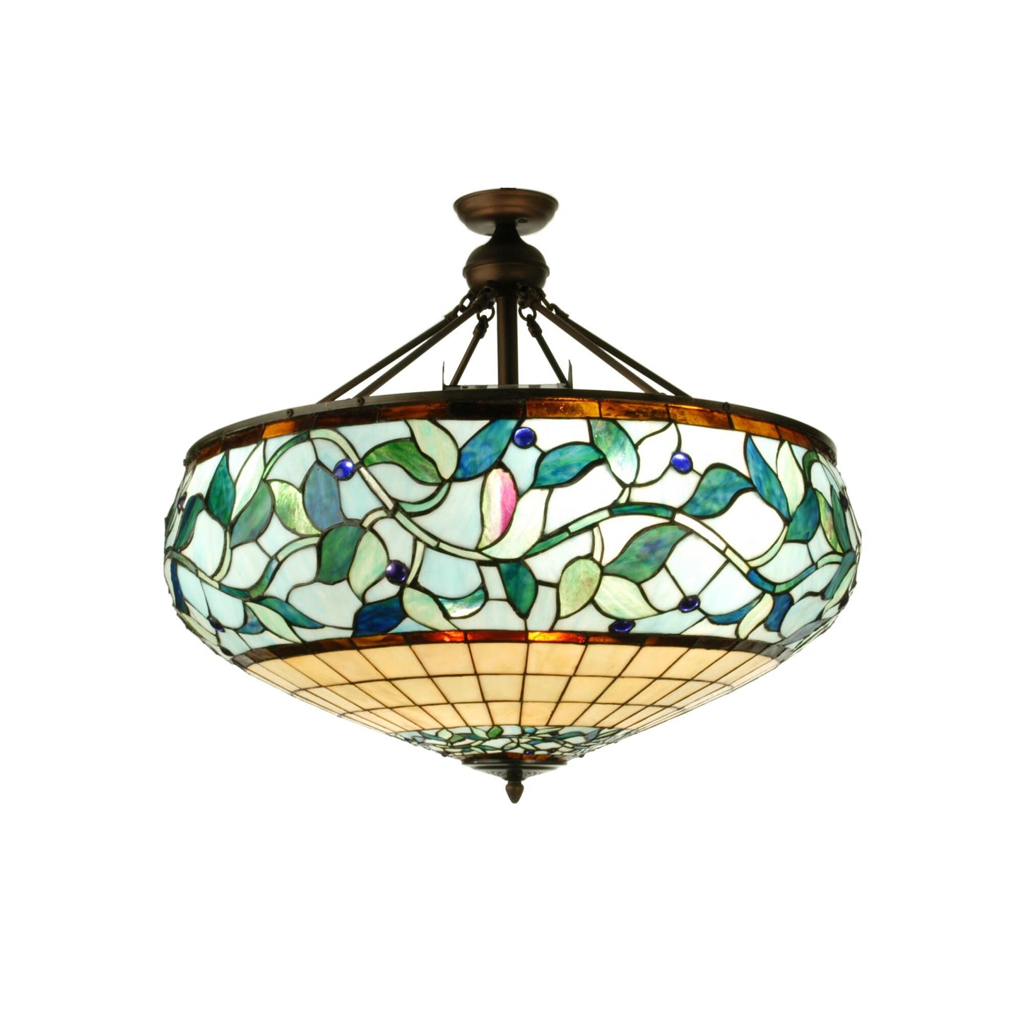 Meyda Lighting Ivy Berry 34 Inch 6 Light Semi Flush Mount Cp99197