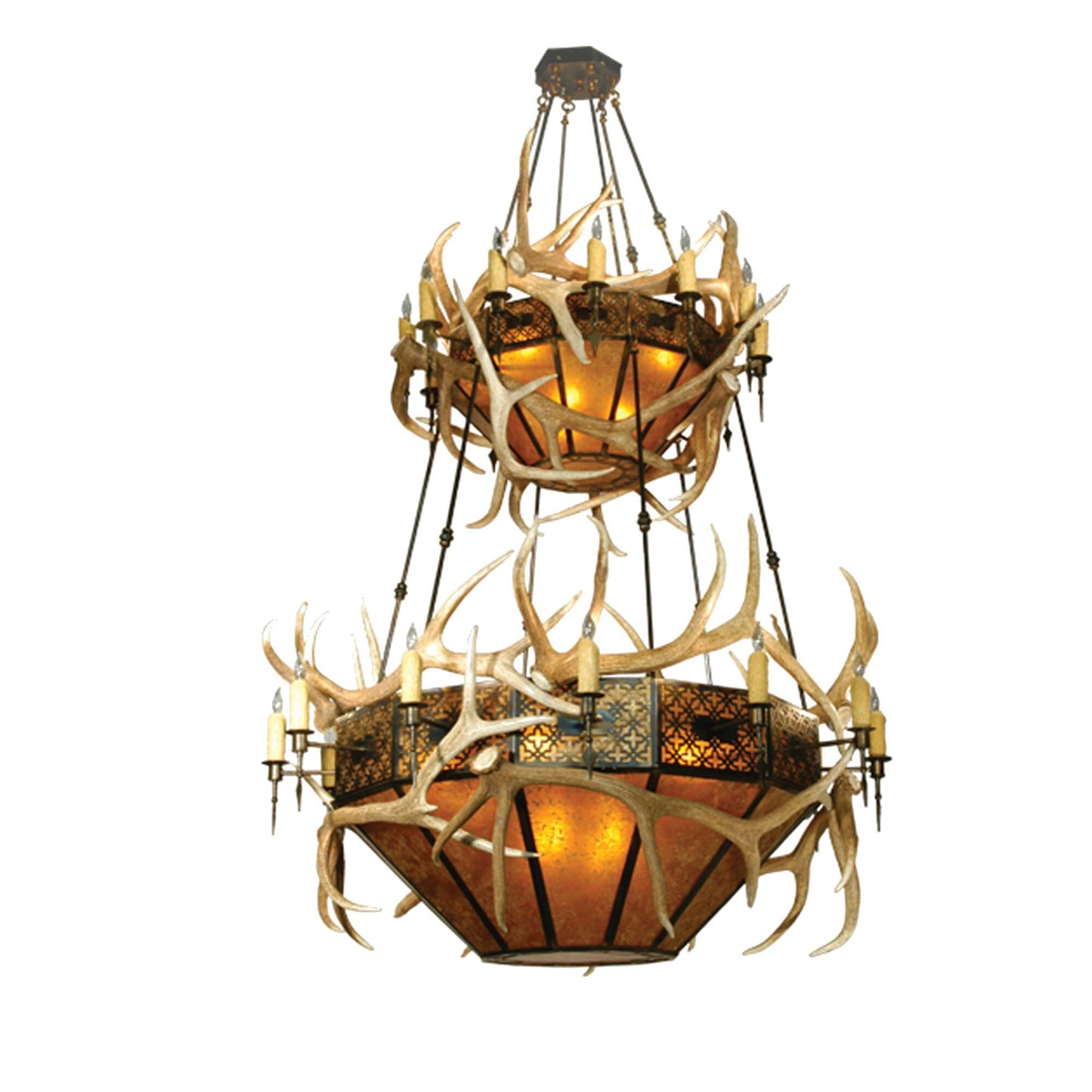 Meyda Lighting Antlers Elk 68 Inch 16 Light Chandelier Cp104285