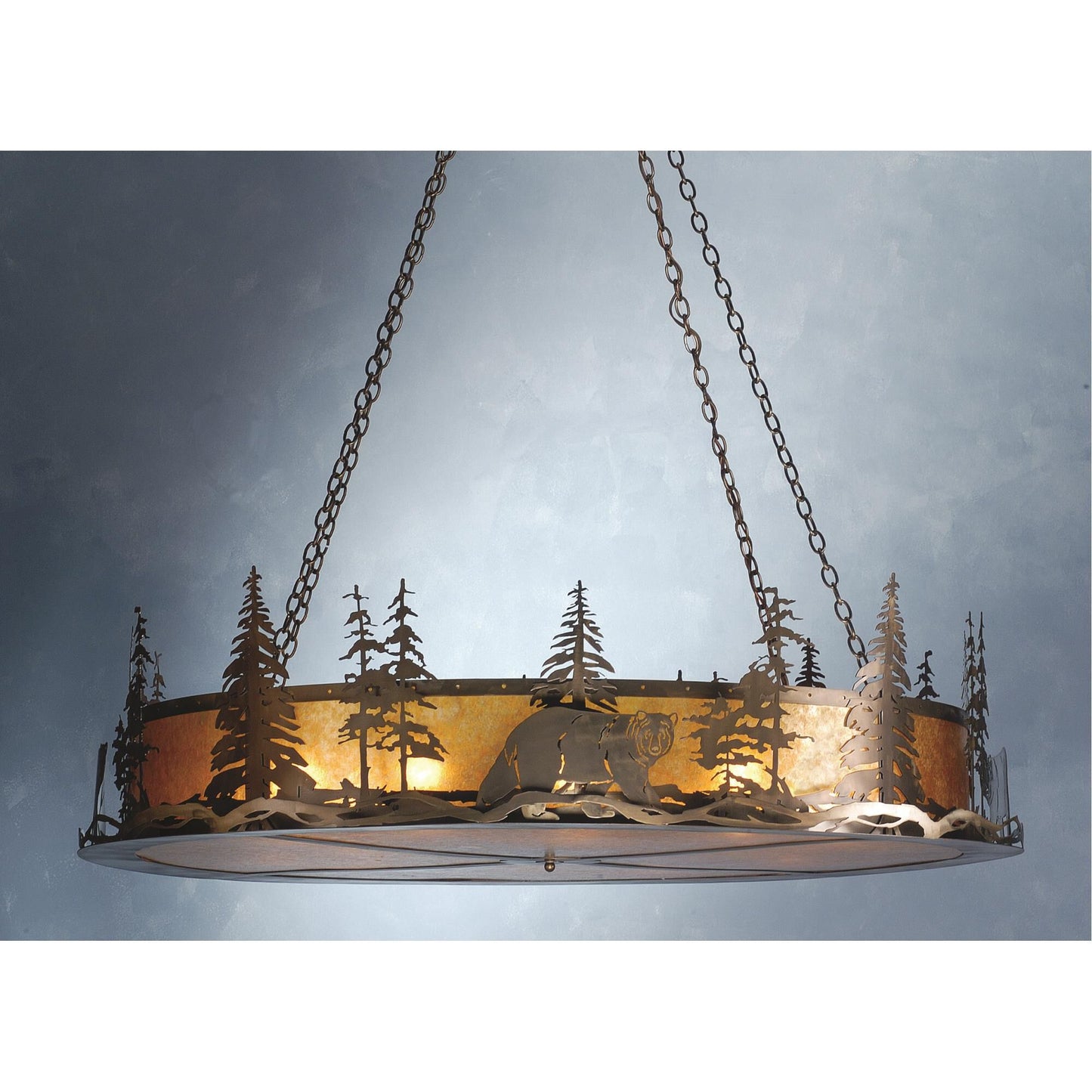 Meyda Lighting Northwoods Bear At Dusk 66 Inch Large Pendant Cp104578