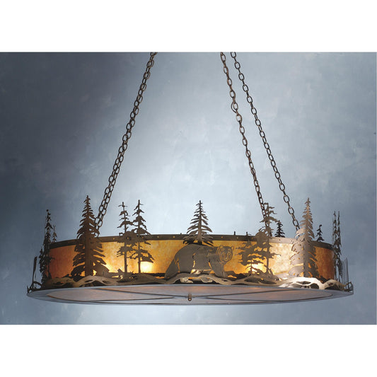 Meyda Lighting Northwoods Bear At Dusk 66 Inch Large Pendant Cp104578