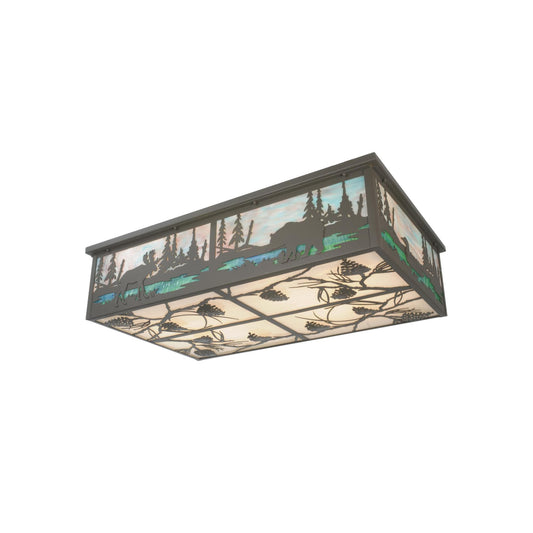 Meyda Lighting Wildlife At Pine Lake 36 Inch 8 Light Flush Mount Cp104604