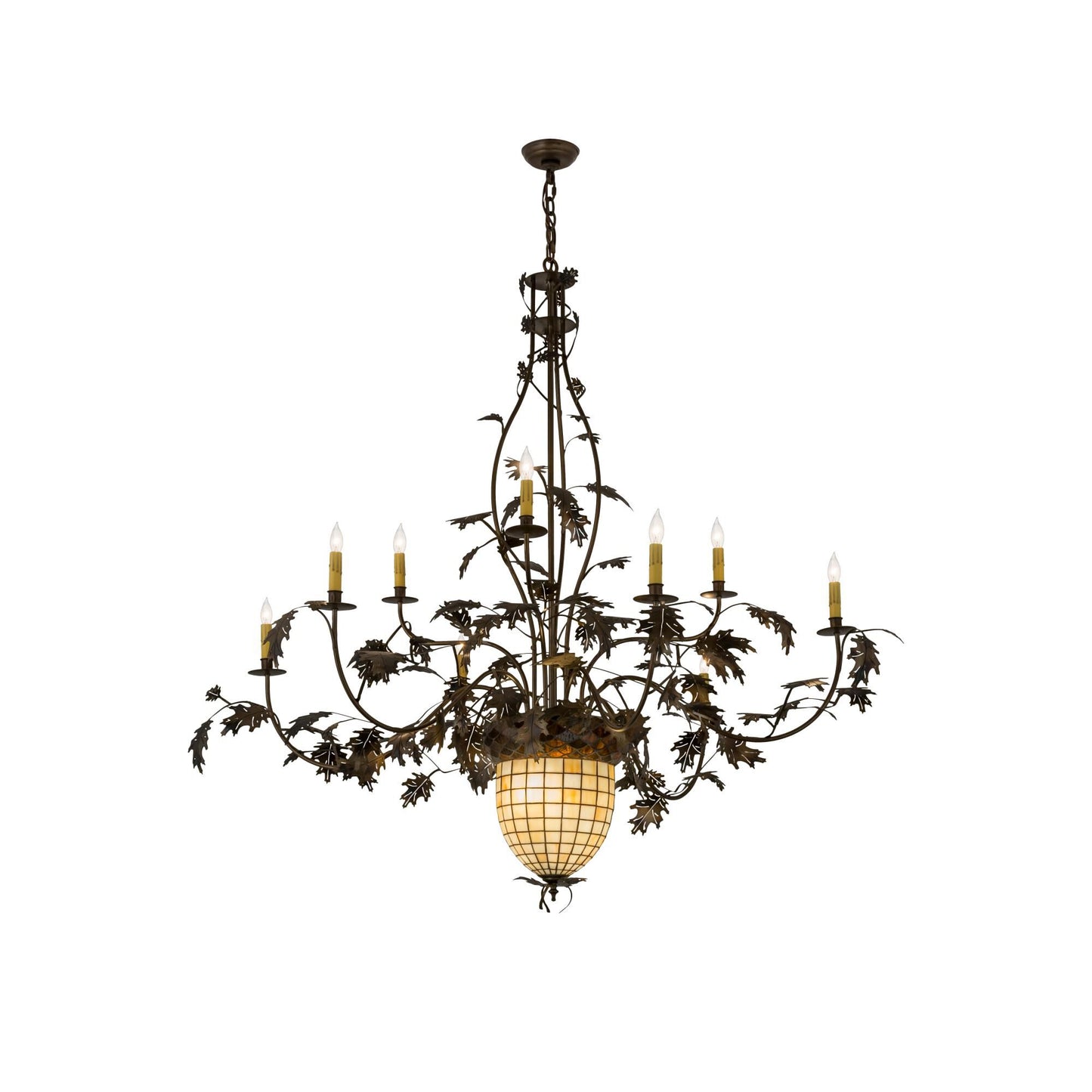 Meyda Lighting Greenbriar Oak 63 Inch 9 Light Chandelier Cp117729