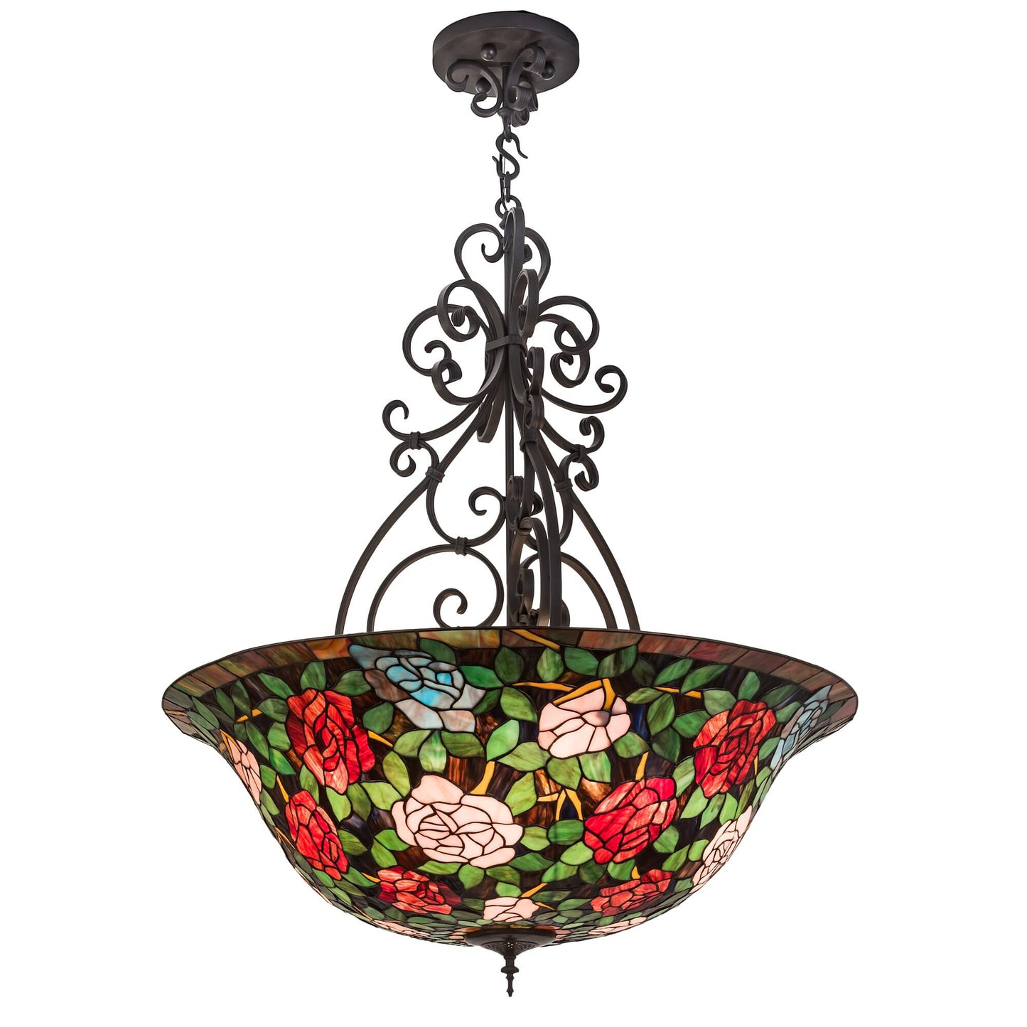 Meyda Lighting Tiffany Rosebush 38 Inch Large Pendant Cp120299