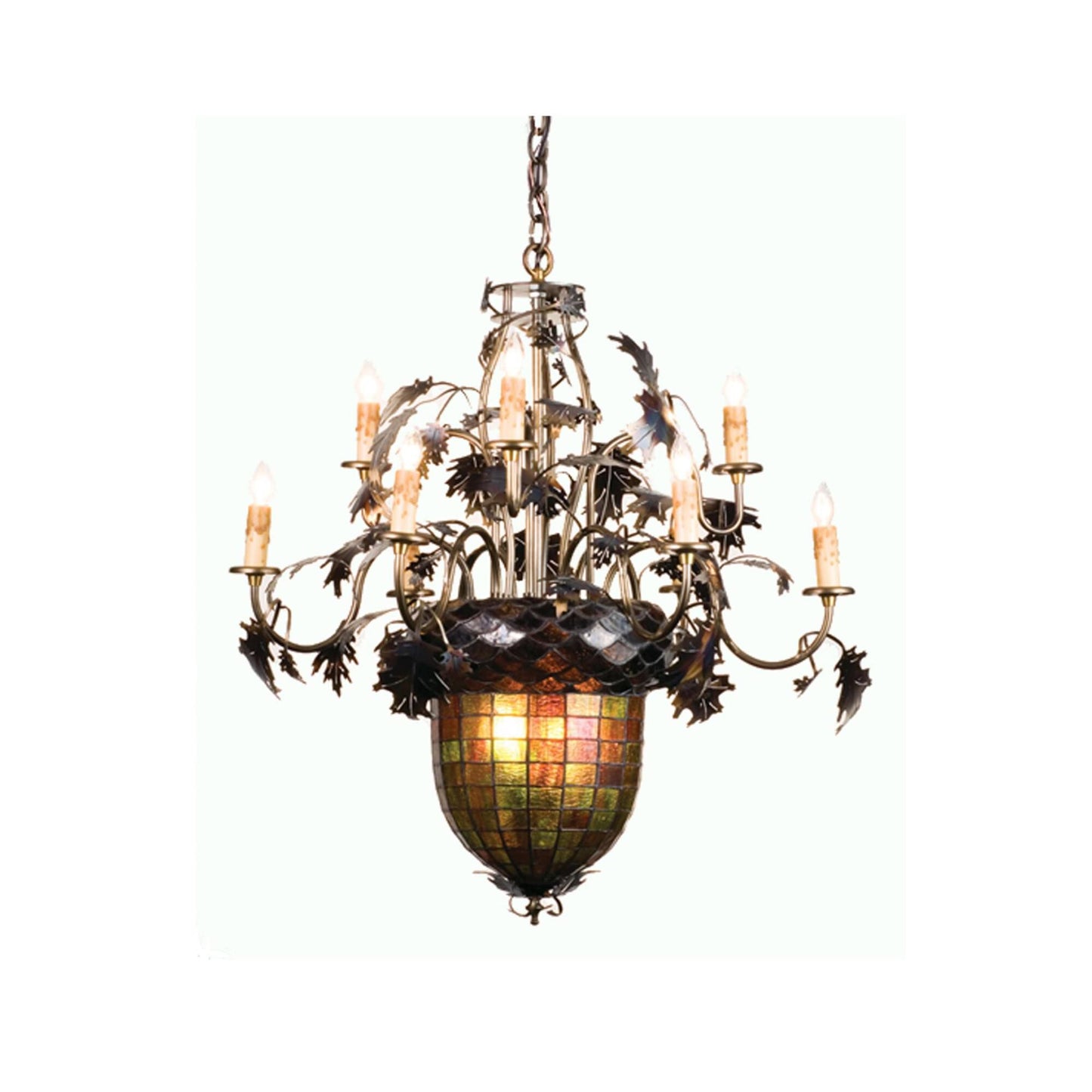 Meyda Lighting Greenbriar Oak 34 Inch 2 Light Chandelier Cp120360