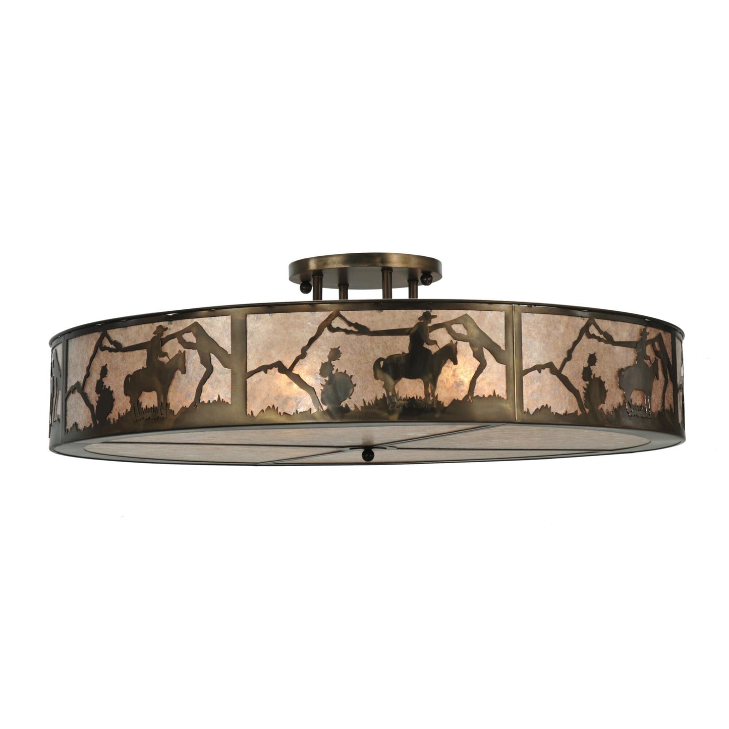 Meyda Lighting Cowboy 48 Inch 6 Light Semi Flush Mount Cp120681