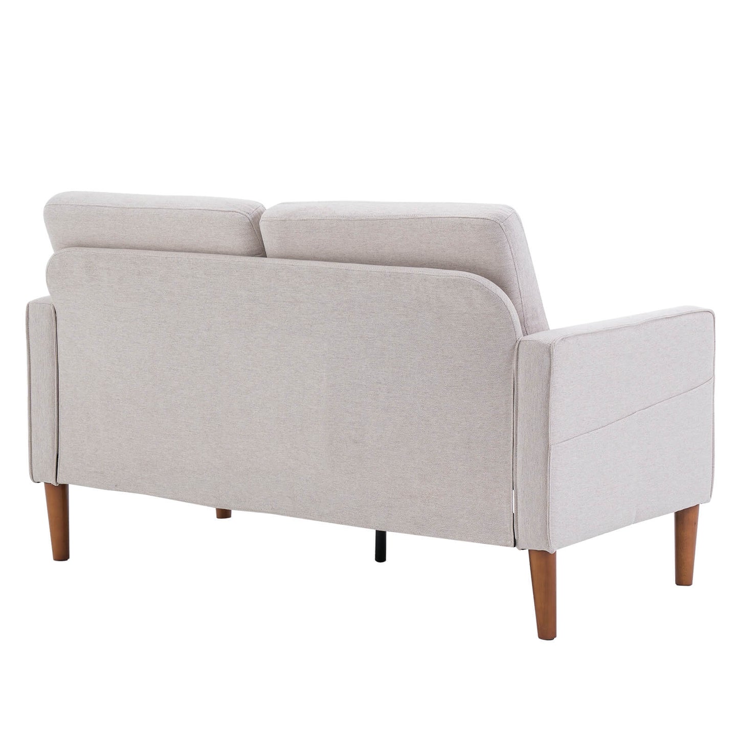 Mid-Century Modern Beige Loveseat Sofa