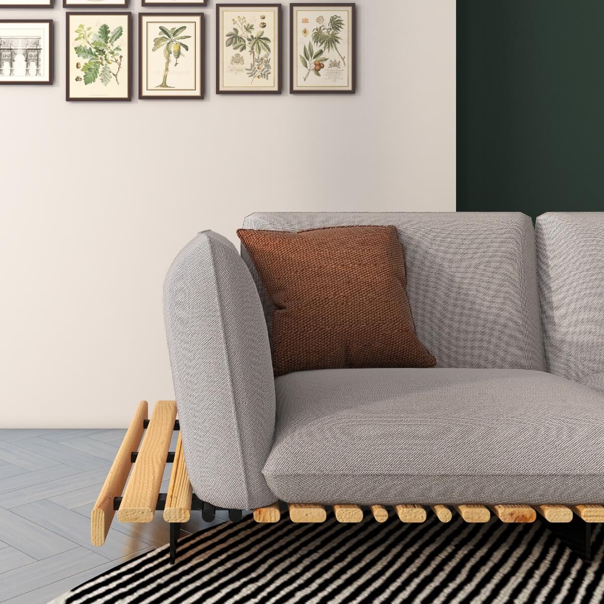 Mid-Century Slatted Deep Modular Sofa