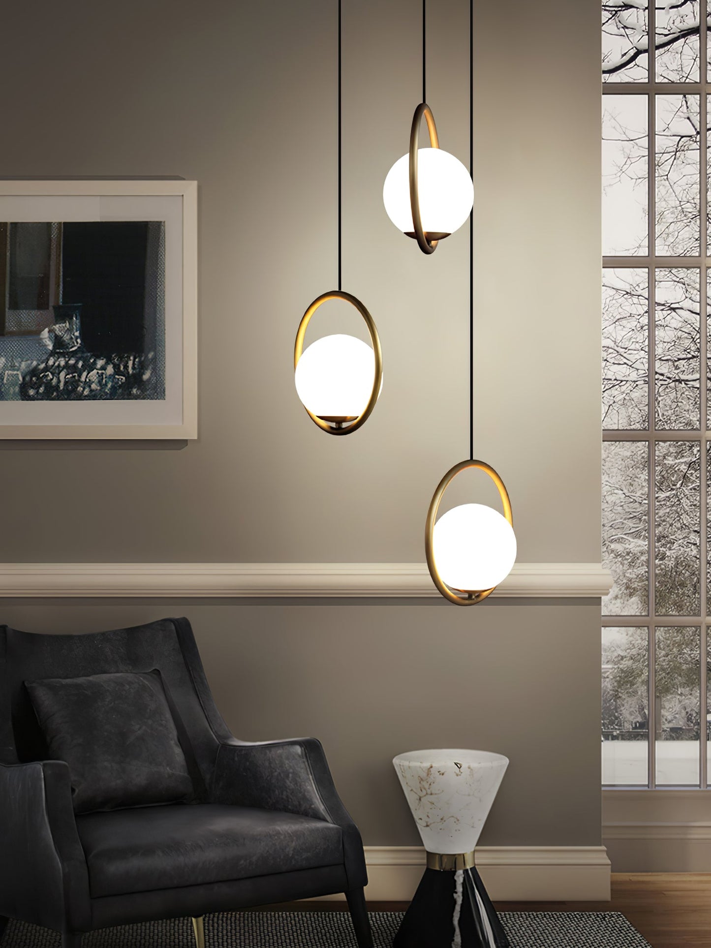 Mila Brass Ceiling light fitting Pendant Swag Light