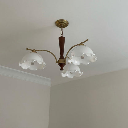 Milky Flower Gasolier Chandelier