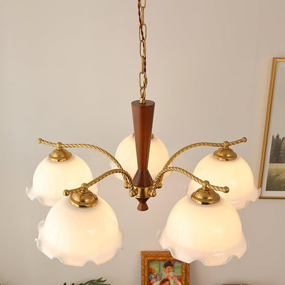 Milky Flower Gasolier Chandelier