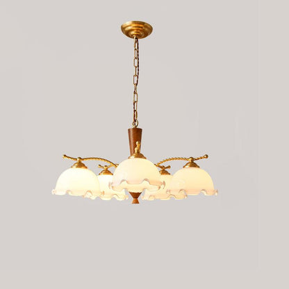 Milky Flower Gasolier Chandelier