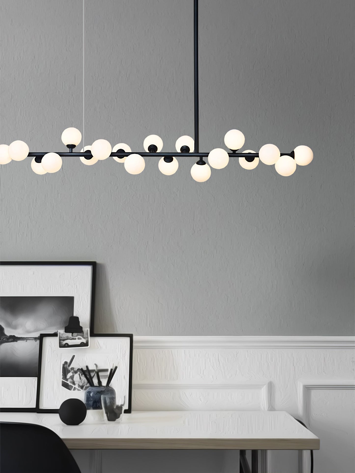 Linear Balls Gasolier Chandelier