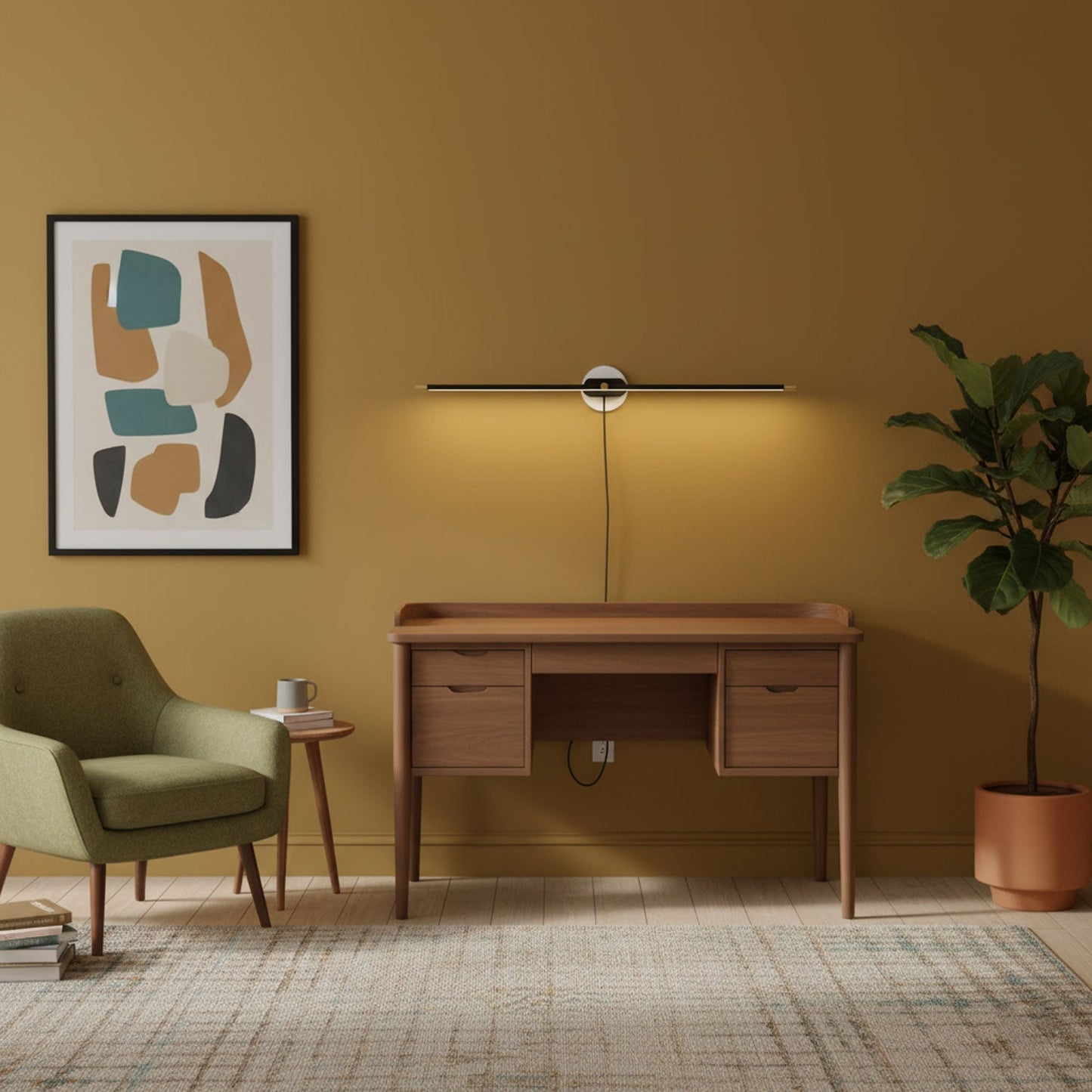 Minimalist Linear Plug-in Wall Lamp