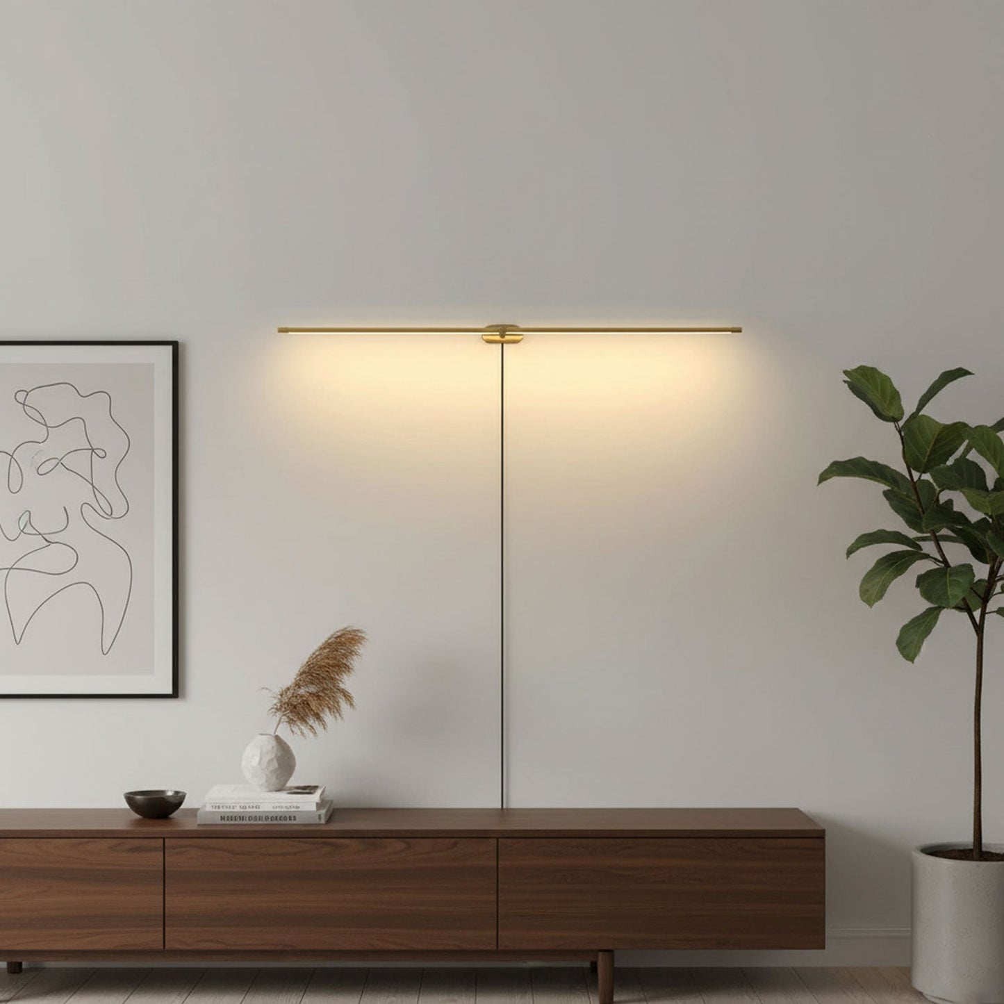 Minimalist Linear Plug-in Wall Lamp